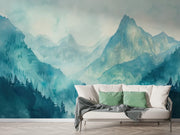 Misty Mountain Landscape Wall Mural - Serene Nature Decor - Wallmotif.com