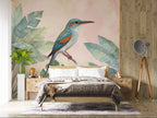 Tropical Bird and Leaf Wall Mural - Vibrant Home Decor