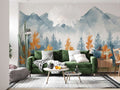 Autumn Mountain Forest Wall Mural - Modern Nature Decor