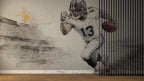 Dynamic Football Player Wall Mural - Sports Living Room Decor