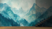Misty Mountain Landscape Wall Mural - Serene Nature Decor - Wallmotif.com