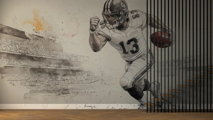 Dynamic Football Player Wall Mural - Sports Living Room Decor - Wallmotif.com