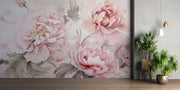 Pink Peony Flowers Wall Mural - Watercolor Floral Wallpaper - Wallmotif.com