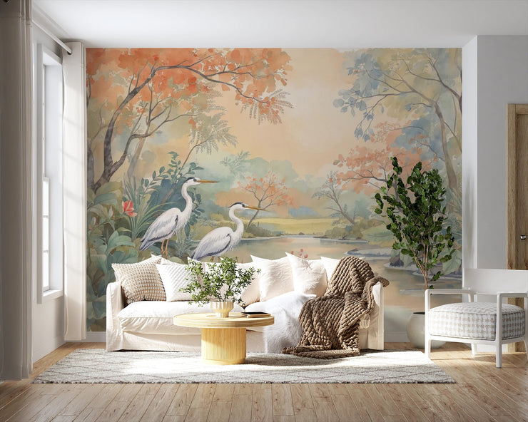 Golden Desert Sunset Wall Mural - Exotic Home Decor - Wallmotif.com