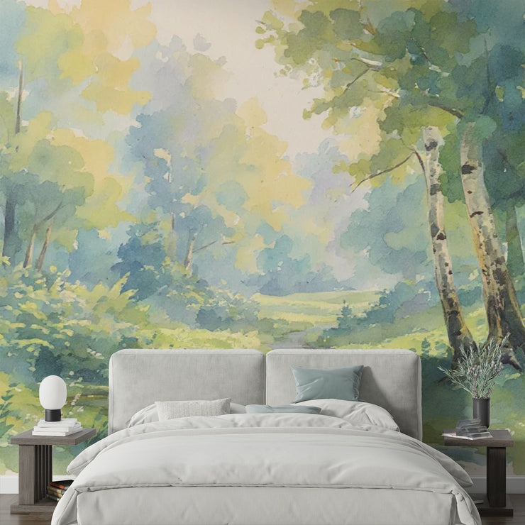 Serene Forest Stream Wall Mural - Nature Inspired Decor - Wallmotif.com