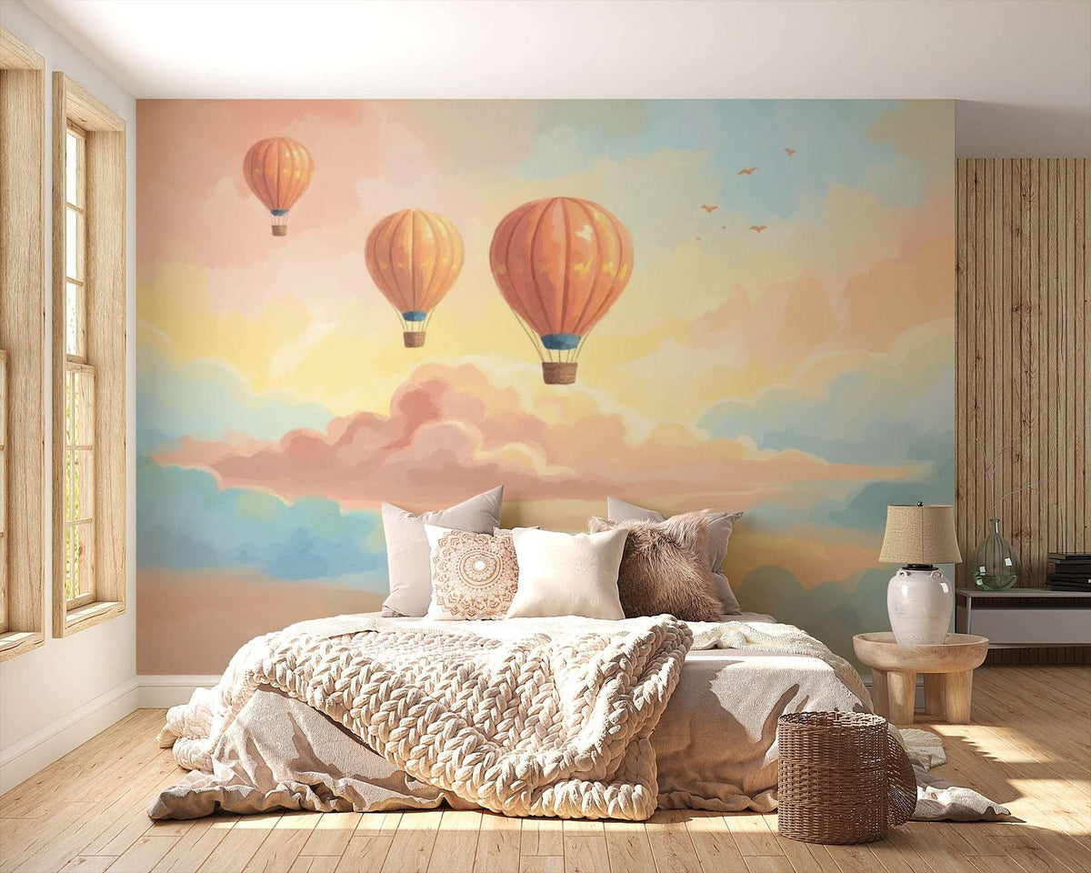 Hot Air Balloon Wall Mural for Nursery and Kids Rooms