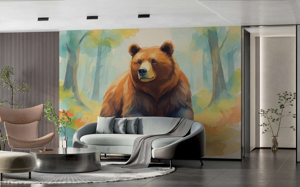 Wallpaper Watercolor Bear Wall Mural