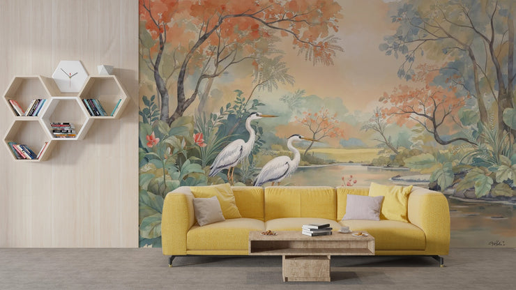 Golden Desert Sunset Wall Mural - Exotic Home Decor - Wallmotif.com