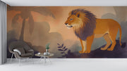 Lion King Mural Wallpaper - Watercolor Lion Wall Mural - Wallmotif.com
