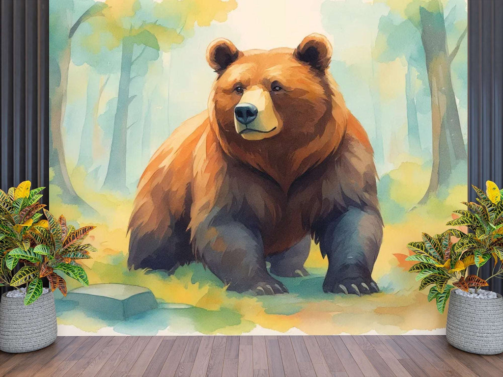 Wallpaper Watercolor Bear Wall Mural