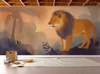 Lion King Mural Wallpaper - Watercolor Lion Wall Mural