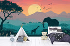 Wall Mural Savanna Sunset | Peel and Stick Wallpaper
