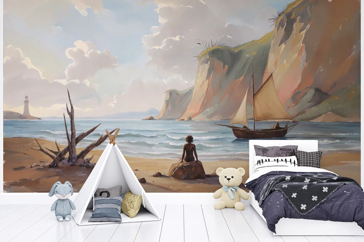 Kids Bedroom Mural Coastal Dream - Wallmotif.com