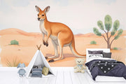 Kangaroo Desert Wall Mural for Kids Room - Wallmotif.com