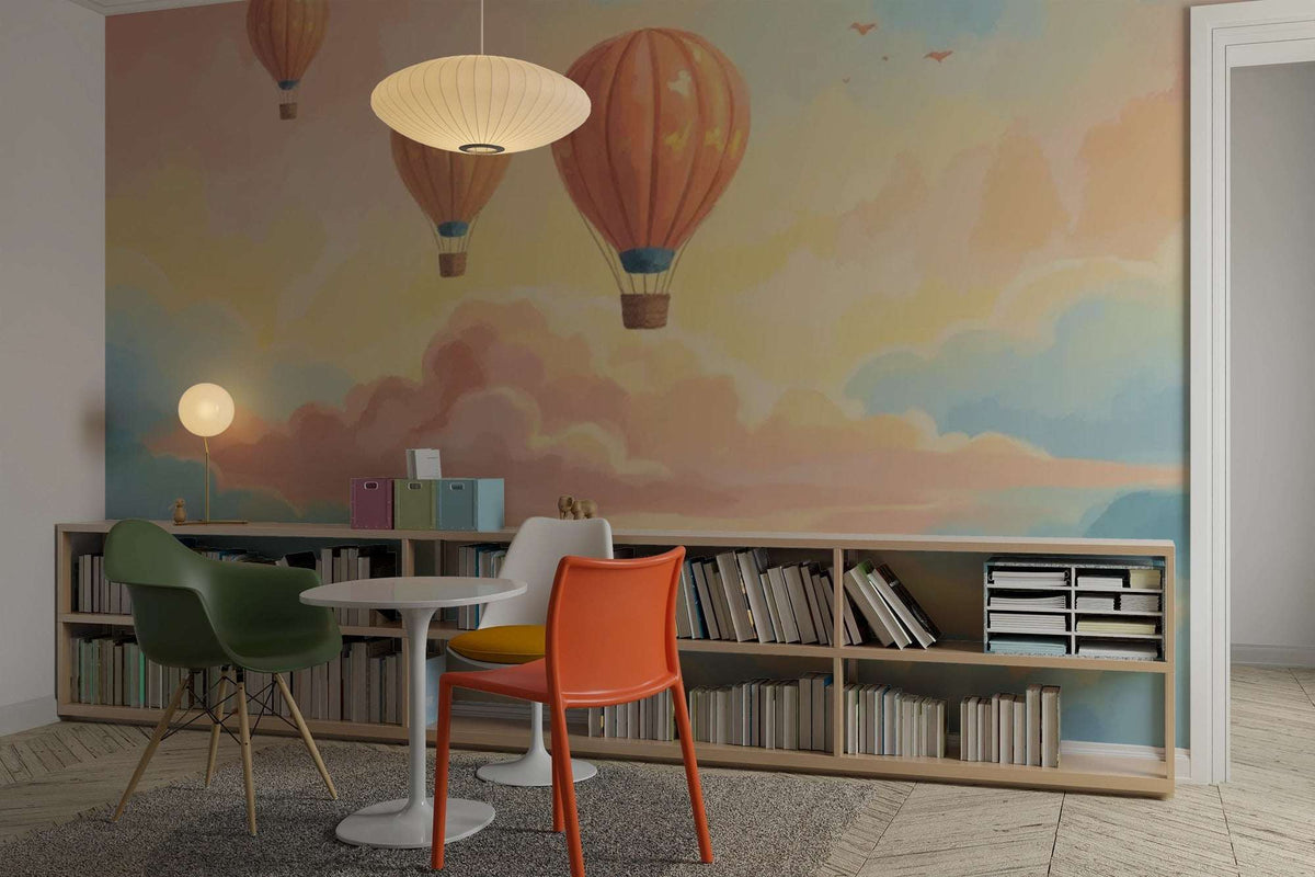 Hot Air Balloon Wall Mural for Nursery and Kids Rooms