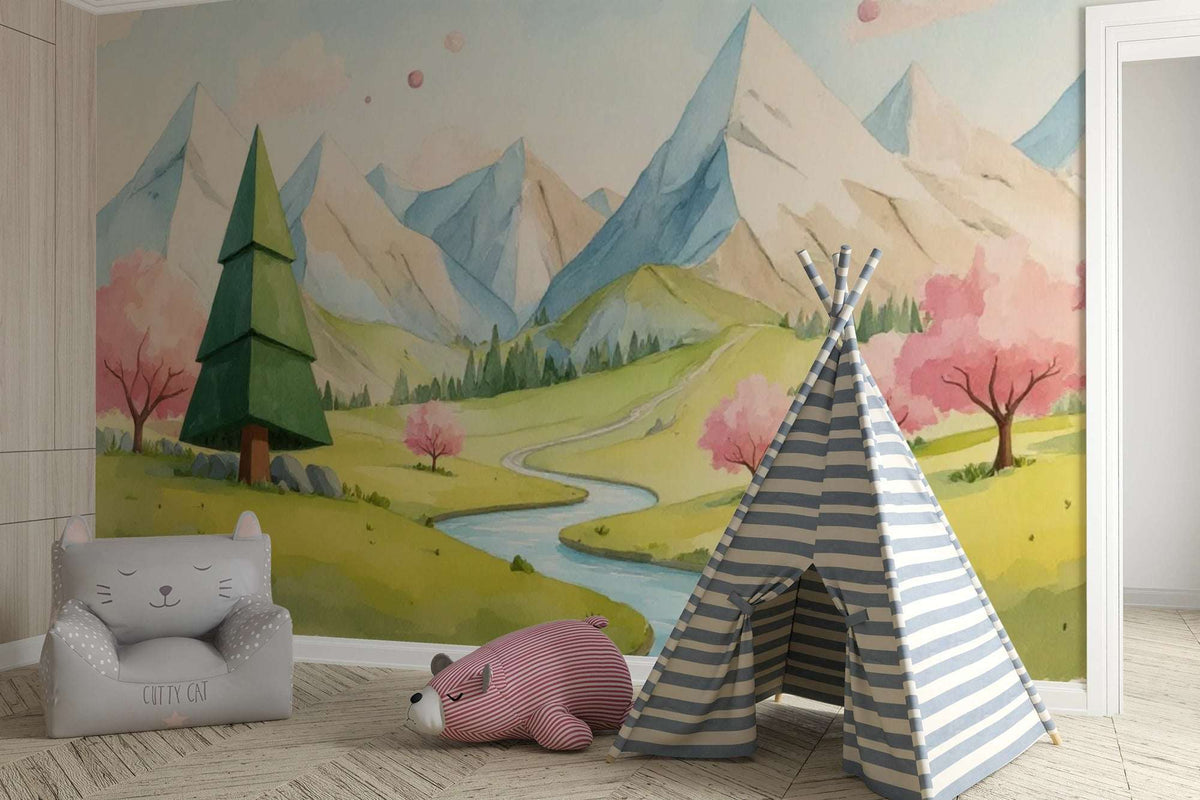 Kids Bedroom Mural Enchanted Valley