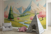 Kids Bedroom Mural Enchanted Valley - Wallmotif.com