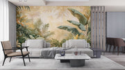 Tropical Jungle Wall Mural - Birds and Tropical Leaves Mural - Wallmotif.com