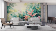 Tropical Watercolor Jungle Wall Mural - Floral & Leaf Wallpaper - Wallmotif.com
