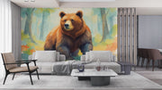 Watercolor Bear Wall Mural - Forest Animal Wall Decal for Nursery & Kids Room - Wallmotif.com