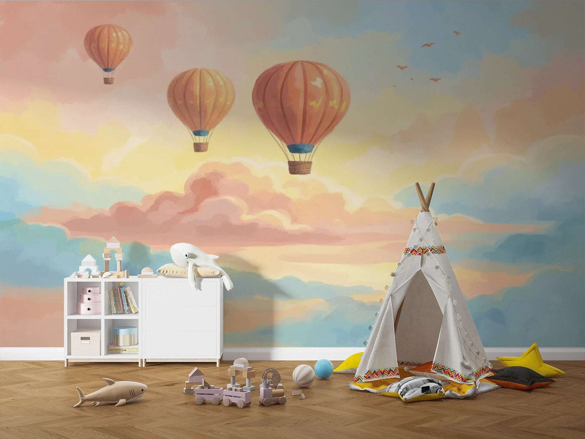 Hot Air Balloon Wall Mural for Nursery and Kids Rooms