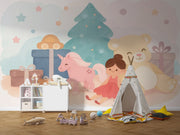 Cozy Christmas Holiday Nursery Wallpaper Mural - Wallmotif.com