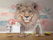 Wallpaper Majestic Lion Watercolor Wall Mural - Wallmotif.com