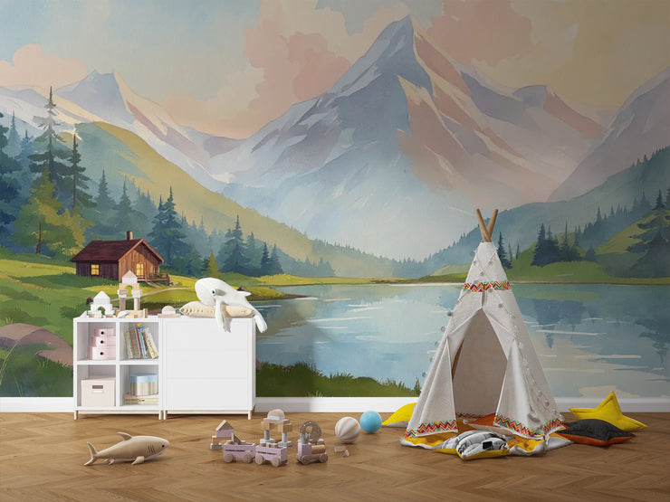 Kids Bedroom Mural Mountain Escape - Wallmotif.com