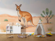 Kangaroo Desert Wall Mural for Kids Room - Wallmotif.com