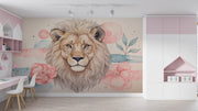 Wallpaper Majestic Lion Watercolor Wall Mural - Wallmotif.com