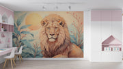 Majestic Lion Sunset Wall Mural - Wallmotif.com