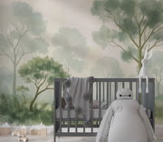 Watercolor Forest Trees Wall Mural – Kids Room Nature Peel and Stick Wallpaper - Wallmotif.com
