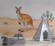 Kangaroo Desert Wall Mural for Kids Room - Wallmotif.com