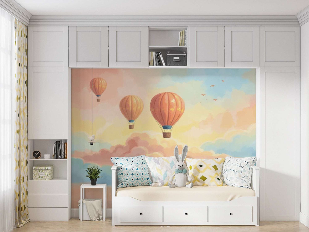 Hot Air Balloon Wall Mural for Nursery and Kids Rooms