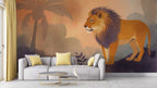Lion King Mural Wallpaper - Watercolor Lion Wall Mural