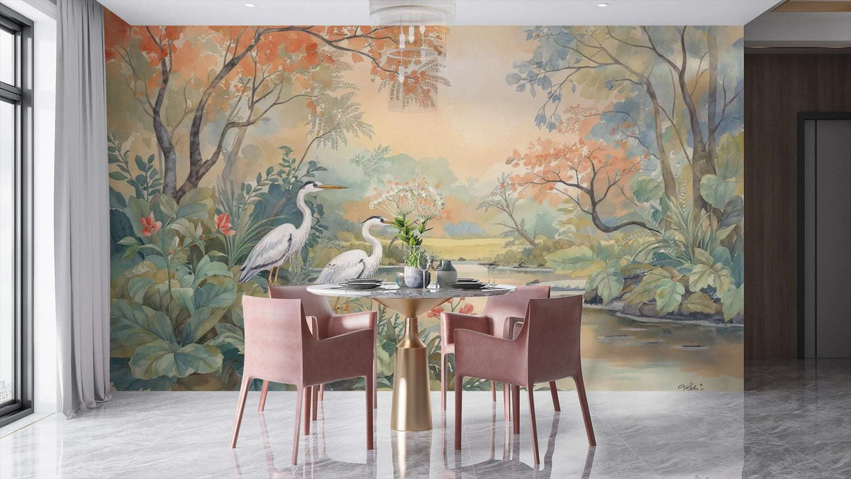 Golden Desert Sunset Wall Mural - Exotic Home Decor