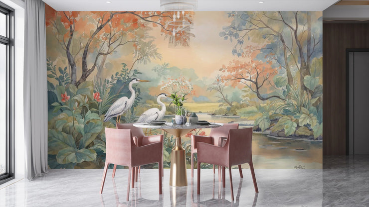 Golden Desert Sunset Wall Mural - Exotic Home Decor - Wallmotif.com