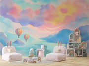 Wallpaper Dreamy Hot Air Balloon Watercolor Wall Mural - Wallmotif.com