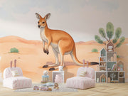 Kangaroo Desert Wall Mural for Kids Room - Wallmotif.com