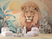 Majestic Lion Sunset Wall Mural - Wallmotif.com