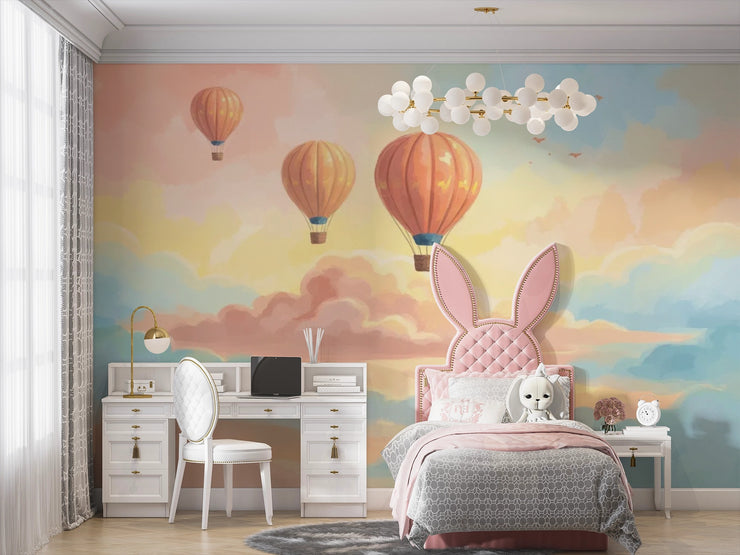 Hot Air Balloon Wall Mural for Nursery and Kids Rooms - Wallmotif.com