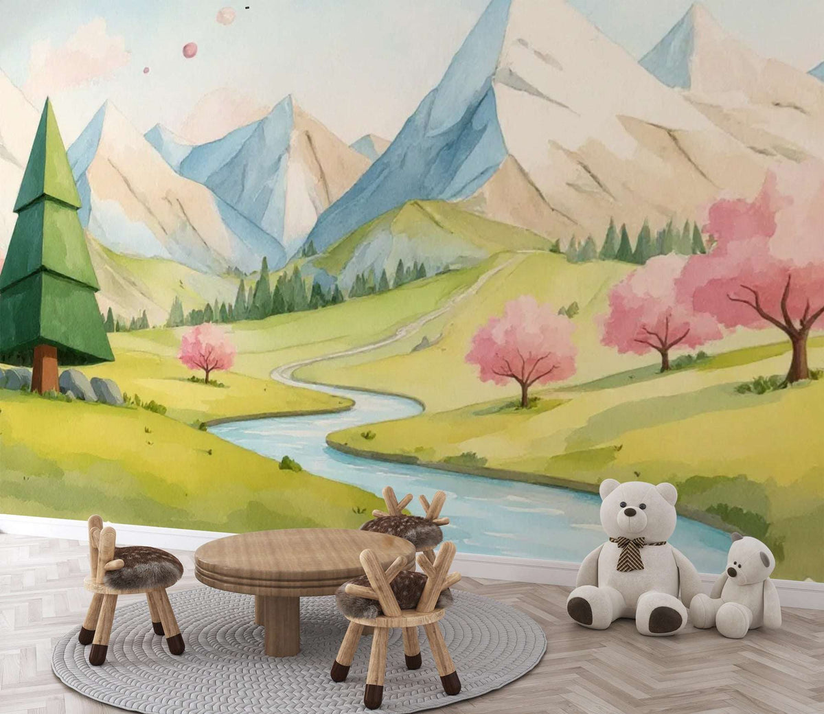 Kids Bedroom Mural Enchanted Valley